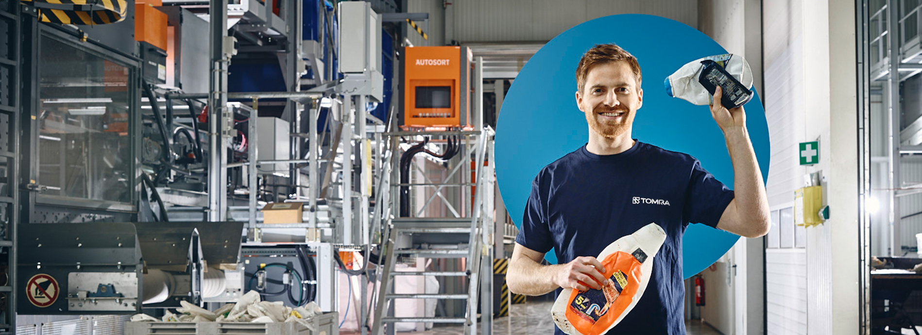 TOMRA AUTOSORT sensor sorting machine with interactive touchpoints showing key components
